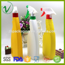 HDPE preço competitivo por atacado de qualidade superior OEM recipiente de detergente plástico quadrado personalizado com spray de gatilho